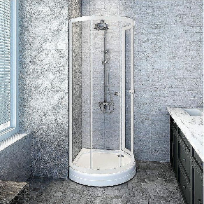 Душевой уголок Radomir Стронг 110x110 1-03-1-0-0-1820 профиль Белый стекло прозрачное