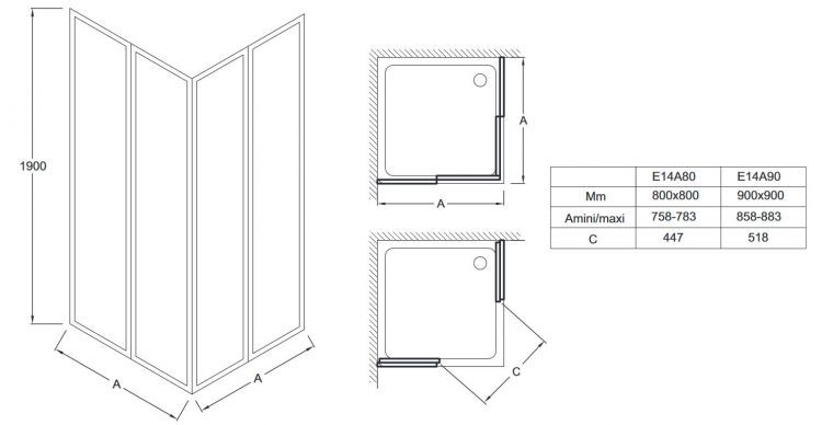 Душевой уголок Jacob Delafon SERENITY 90x90 см E14A90-GA, квадратный Душевой уголок Jacob Delafon SERENITY 90x90 см E14A90-GA, квадратный