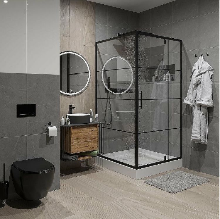 Душевой уголок Niagara Nova 100х100 NG-0200-08 BLACK профиль Черный стекло прозрачное