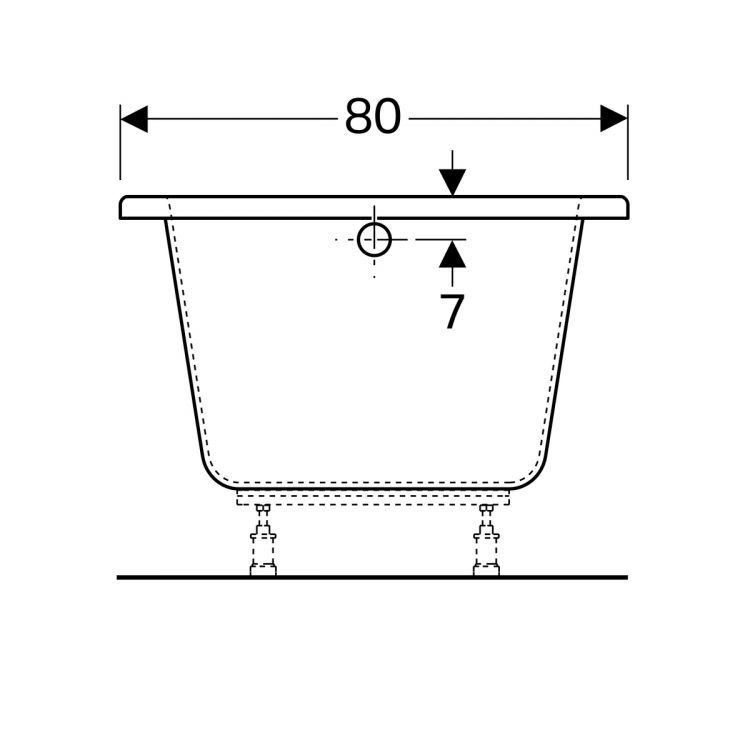 Акриловая ванна Geberit Renova Nr.1 160x80, 657360000 Акриловая ванна Geberit Renova Nr.1 160x80, 657360000