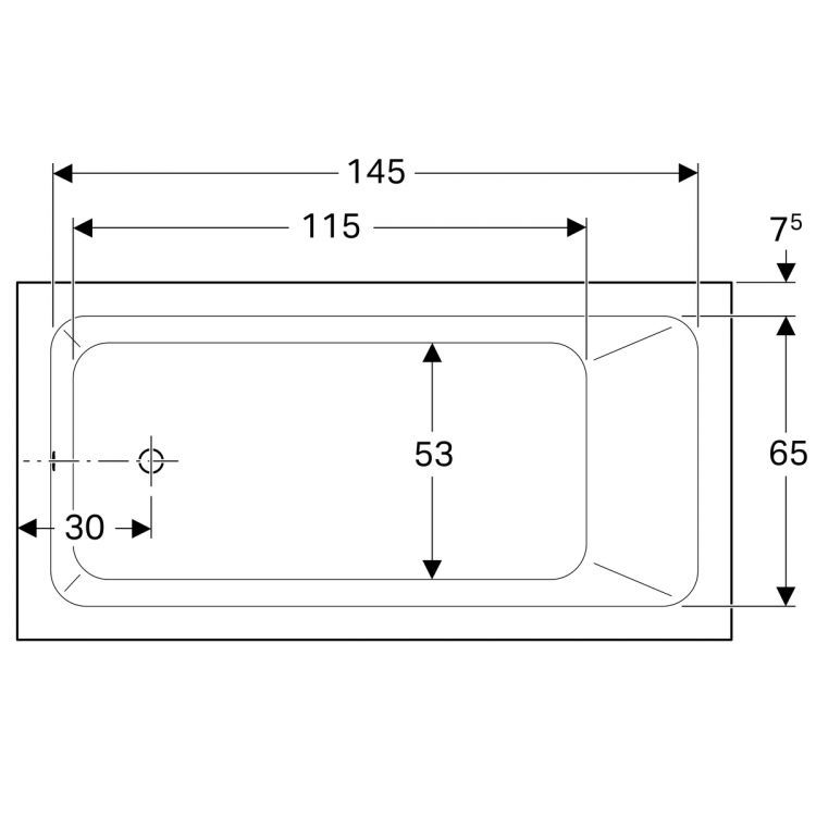 Акриловая ванна Geberit Renova Nr.1 160x80, 657360000 Акриловая ванна Geberit Renova Nr.1 160x80, 657360000