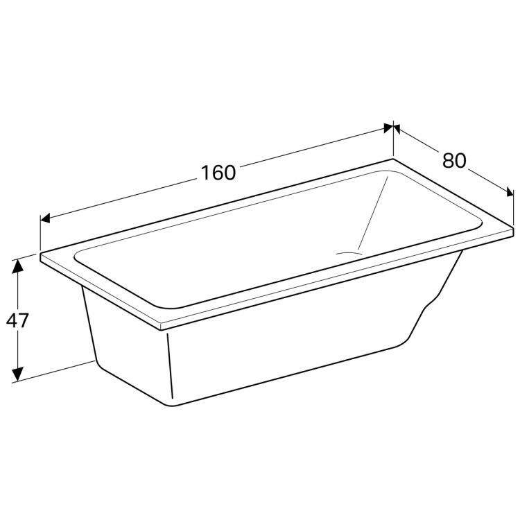 Акриловая ванна Geberit Renova Nr.1 160x80, 657360000 Акриловая ванна Geberit Renova Nr.1 160x80, 657360000
