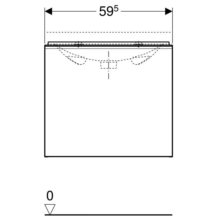 Тумба под раковину Geberit Acanto Compact, 60x42, песчаный [500.614.JL.2]
