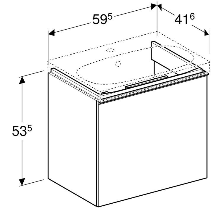 Тумба под раковину Geberit Acanto Compact, 60x42, песчаный [500.614.JL.2]
