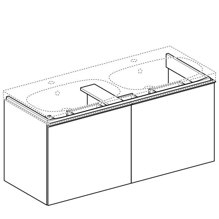 Шкафчик для двойной раковины Geberit Acanto, 119x48, лавовый [500.613.JK.2]