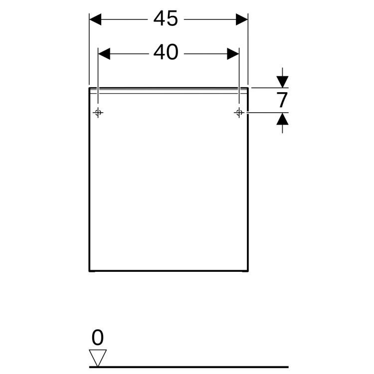 Боковой шкафчик Geberit Acanto, 45x48, черный [500.618.16.1]
