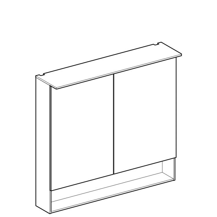 Шкафчик с зеркалом Geberit Acanto, 89x22, дуб Мистик [500.646.00.2]