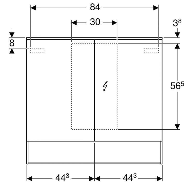 Шкафчик с зеркалом Geberit Acanto, 89x22, дуб Мистик [500.646.00.2]