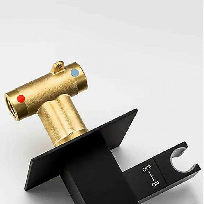 Гигиенический душ со смесителем Gappo G7207-60 с термостатом Черный матовый