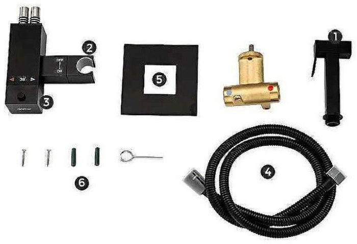 Гигиенический душ со смесителем Gappo G7207-60 с термостатом Черный матовый