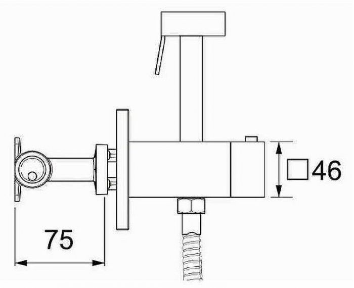 Гигиенический душ со смесителем Gappo G7207-60 с термостатом Черный матовый