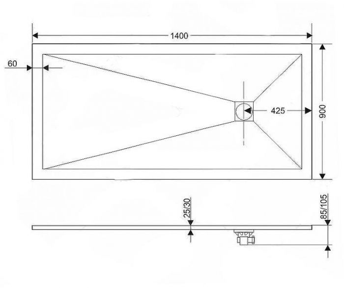 Душевой поддон из искусственного камня RGW Stone Tray ST-W 140х90 16152914-01 Белый
