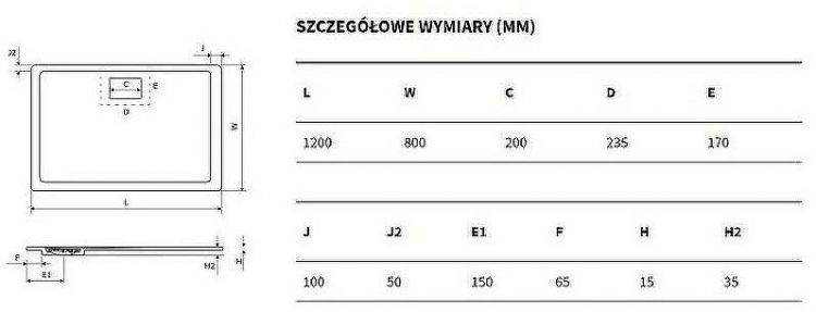 Душевой поддон из искусственного камня Excellent Lavano 120x80 BREX.1103.120.080.CAN Капучино