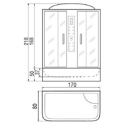 Душевая кабина River Wisla 170/80/50 ТН Душевая кабина River Wisla 170/80/50 ТН