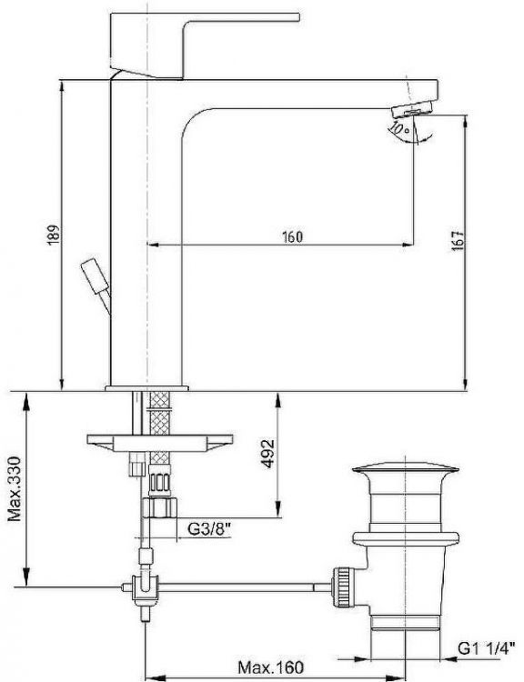 Смеситель для раковины E.C.A. Nita 102188049EX Хром Смеситель для раковины E.C.A. Nita 102188049EX Хром