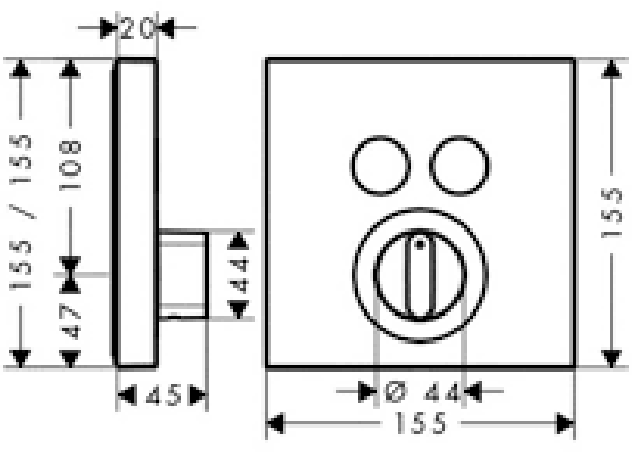 Hansgrohe ShowerSelect, Смеситель для душа, встраиваемый, внешняя часть, Цвет: хром