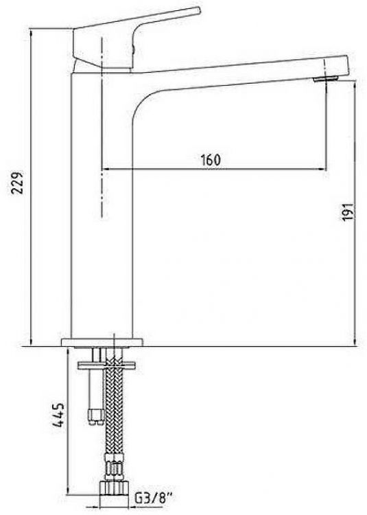 Смеситель для раковины E.C.A. Tiera 102188003C1EX Черный матовый