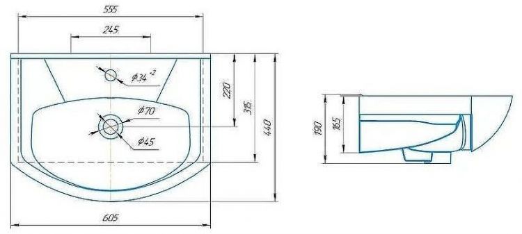Раковина Runo Rosa Элеганс 60 УТ000001013 Белая