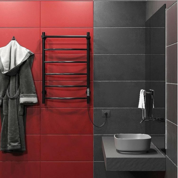 Электрический полотенцесушитель Aringa Берген 80x50 AR03007BL с полкой Черный Электрический полотенцесушитель Aringa Берген 80x50 AR03007BL с полкой Черный