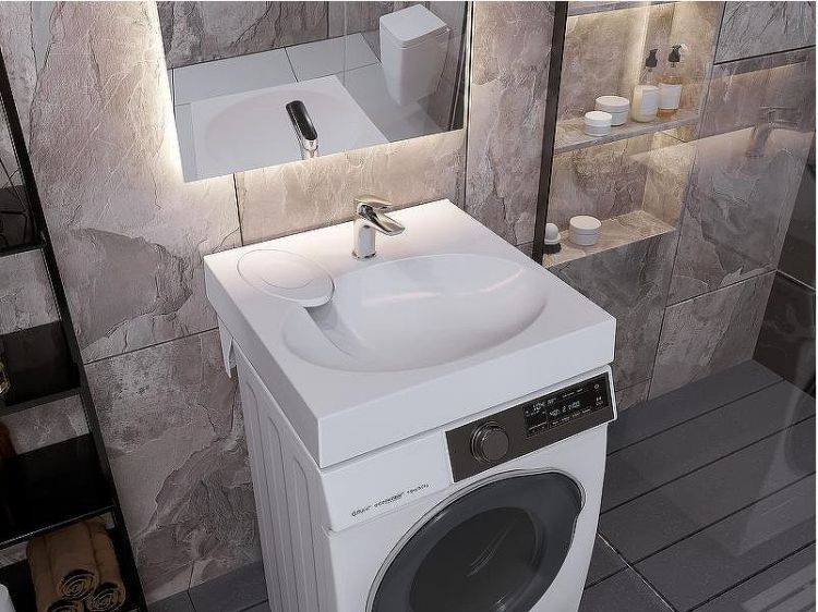 Раковина Paola Liguria 60x60 на стиральную машину Белая глянцевая Раковина Paola Liguria 60x60 на стиральную машину Белая глянцевая