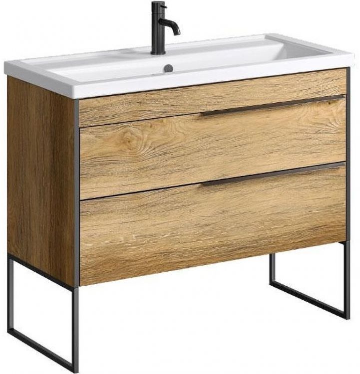Тумба под раковину Aqwella Fargo 100 FRG0110DB Дуб балтийский