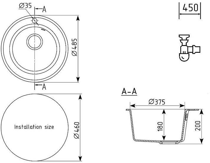 Кухонная мойка Ulgran Quartz Nora 485-06 Трюфель