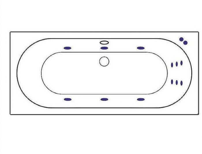 Акриловая ванна Excellent Oceana Slim 170x75 WAEX.OCE17S.LINE.CR с гидромассажем