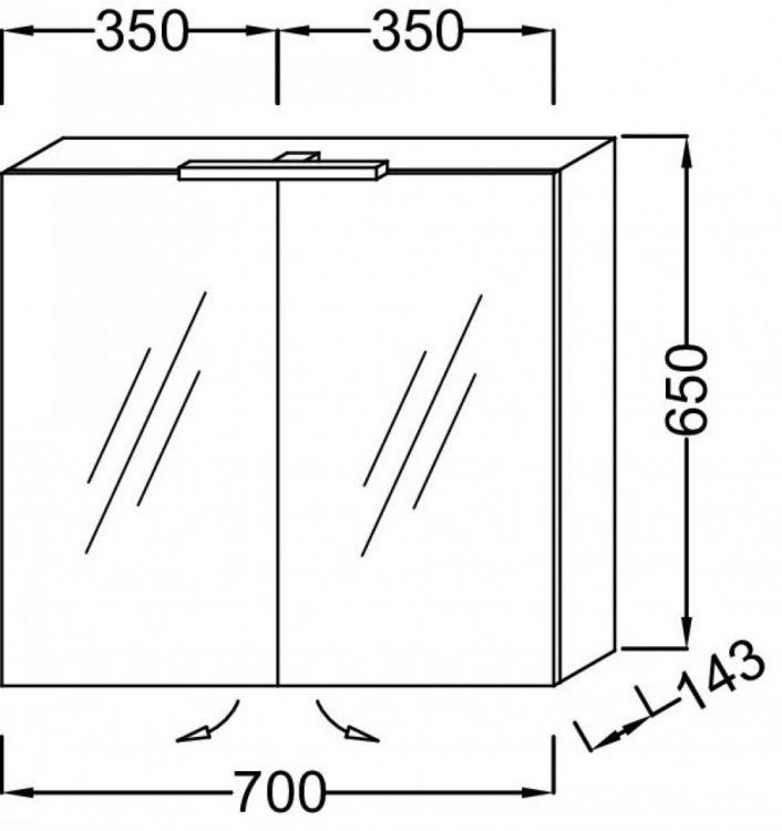 Зеркальный шкаф Jacob Delafon 70 см EB786RU-N18, белый Зеркальный шкаф Jacob Delafon 70 см EB786RU-N18, белый