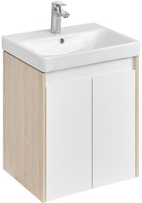 Тумба под раковину Aquaton Сканди Doors 55 1A278801SDB20 Белый глянец, Дуб верона