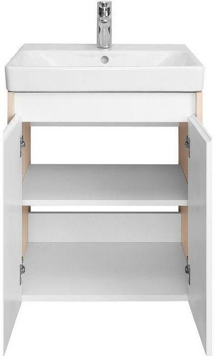 Тумба под раковину Aquaton Сканди Doors 55 1A278801SDB20 Белый глянец, Дуб верона
