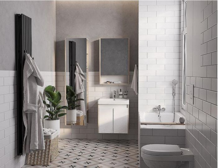 Тумба под раковину Aquaton Сканди Doors 55 1A278801SDB20 Белый глянец, Дуб верона