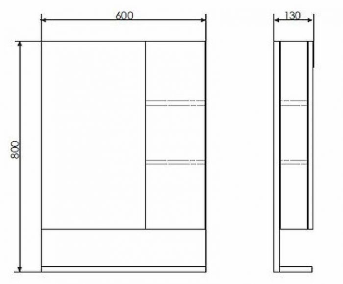 Зеркало со шкафом Comforty Рига 60 00004142211 Дуб сонома