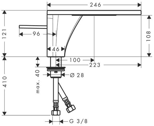 Axor Massaud Смеситель для раковины, 1 отв., цвет: шлифованный черный хром