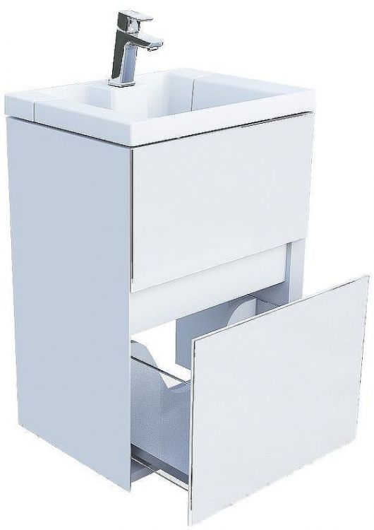 Тумба с раковиной Marka One Bumble 40П Ц0000001481 подвесная Белая Тумба с раковиной Marka One Bumble 40П Ц0000001481 подвесная Белая