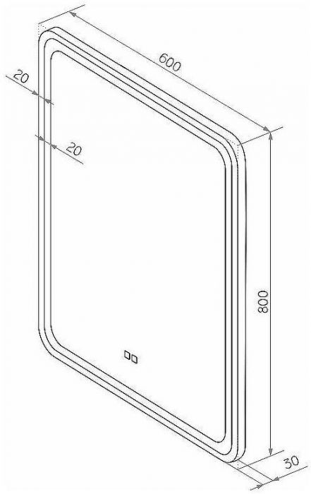 Зеркало Континент Enjoy 600x800 ЗЛП842 с подсветкой Черное с сенсорным выключателем с подогревом