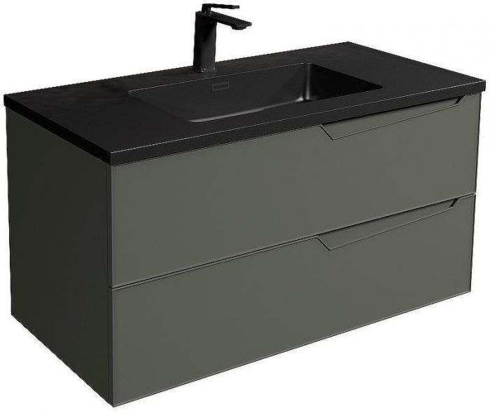 Тумба с раковиной Parly Spa Rhea 80 Rhea80 10133 подвесная Серая матовая