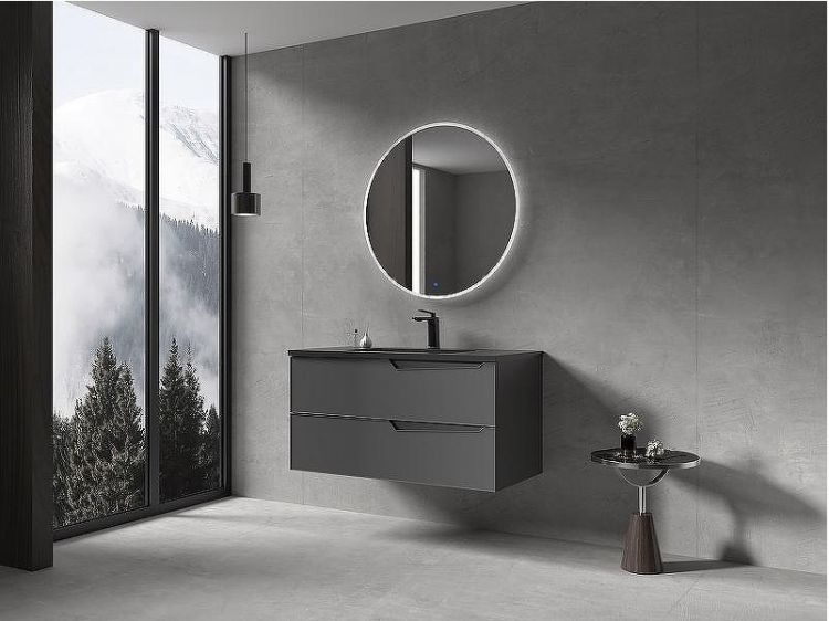 Тумба с раковиной Parly Spa Rhea 80 Rhea80 10133 подвесная Серая матовая