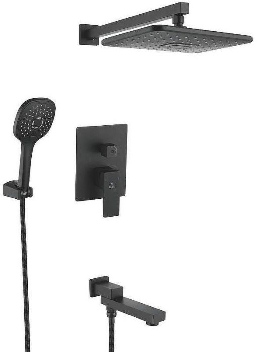 Душевая система Rose R28H R2835H Черная матовая