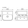 Умывальник CERAMICANOVA AURA с 1 отверстием для смесителя, без перелива CN2005