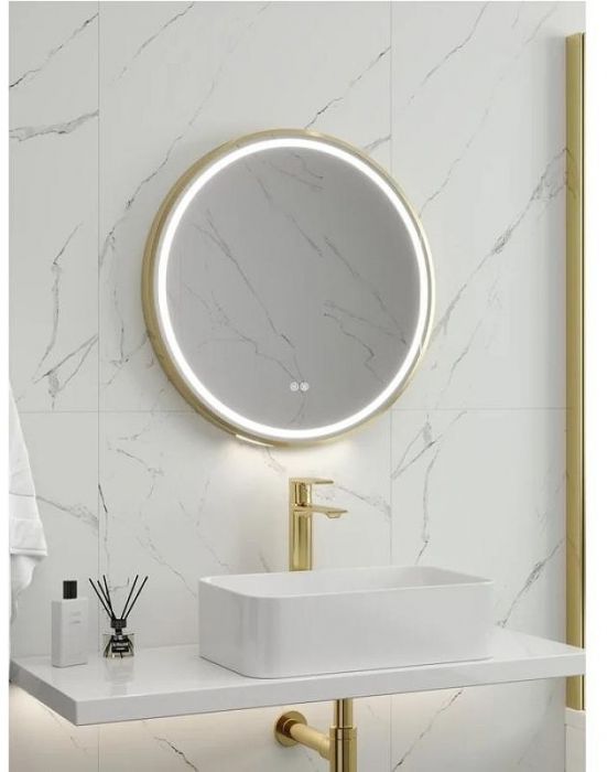 Зеркало Maretti Elena 60 EA1460R21EL с подсветкой цвет Золото с сенсорным выключателем с подогревом и диммером