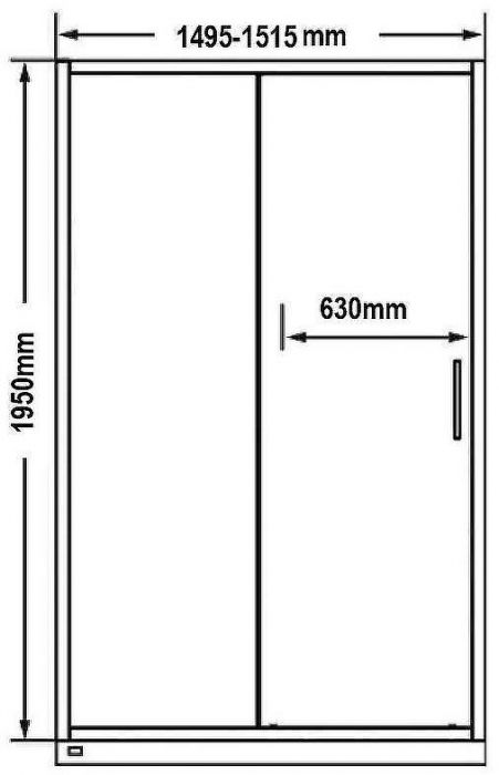 Душевая дверь Maybah Glass MGD-1281-5 1500x1950 раздвижная профиль Хром матовый стекло сатиновое