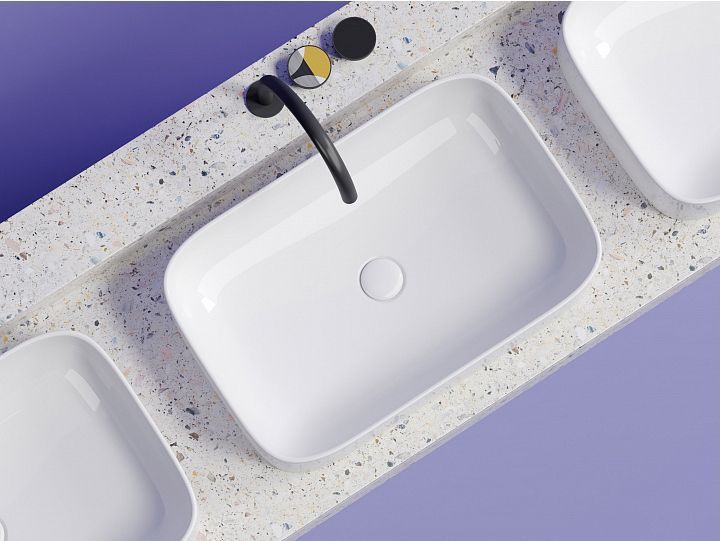 Умывальник CERAMICANOVA Element чаша накладная прямоугольная CN6053
