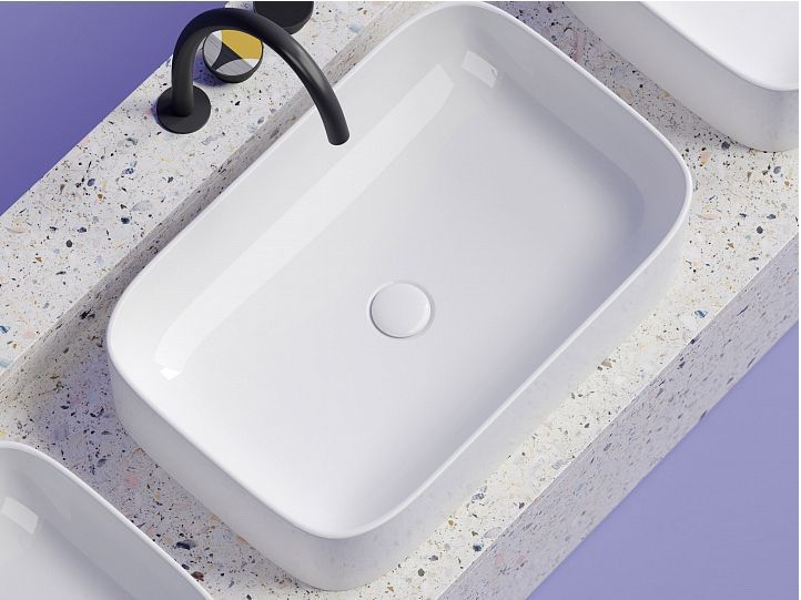 Умывальник CERAMICANOVA Element чаша накладная прямоугольная CN6053