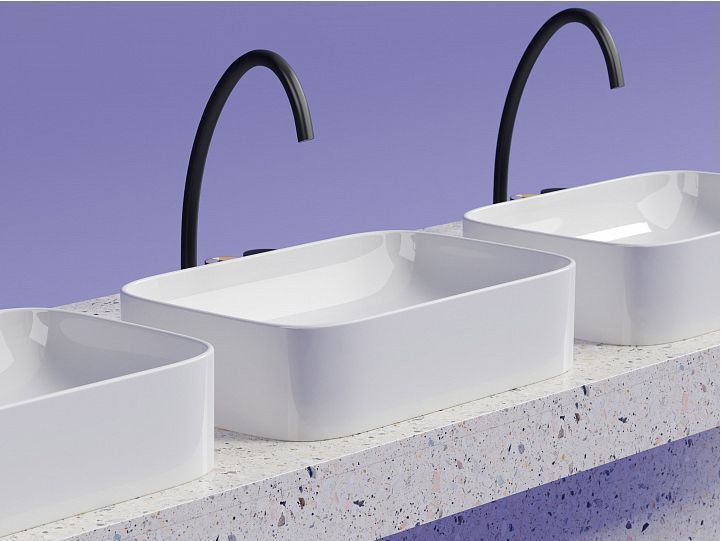 Умывальник CERAMICANOVA Element чаша накладная прямоугольная CN6053