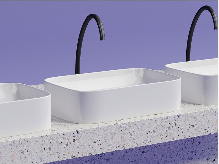 Умывальник CERAMICANOVA Element чаша накладная прямоугольная CN6053