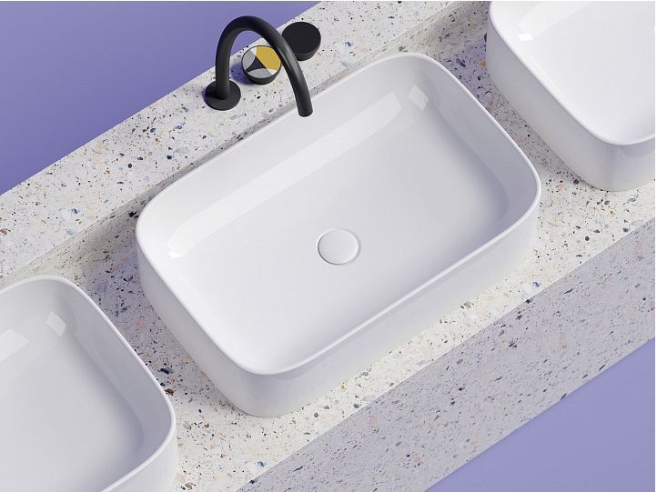 Умывальник CERAMICANOVA Element чаша накладная прямоугольная CN6053