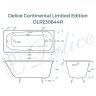 Чугунная ванна Delice Continental Limited Edition 165х70 DLR230644R с отверстиями под ручки без антискользящего покрытия