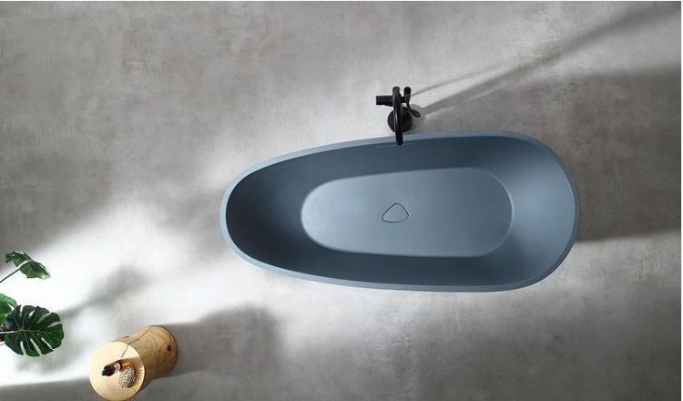 Ванна из искусственного камня Abber Dortmund 170x75 AM9911G Серая без гидромассажа