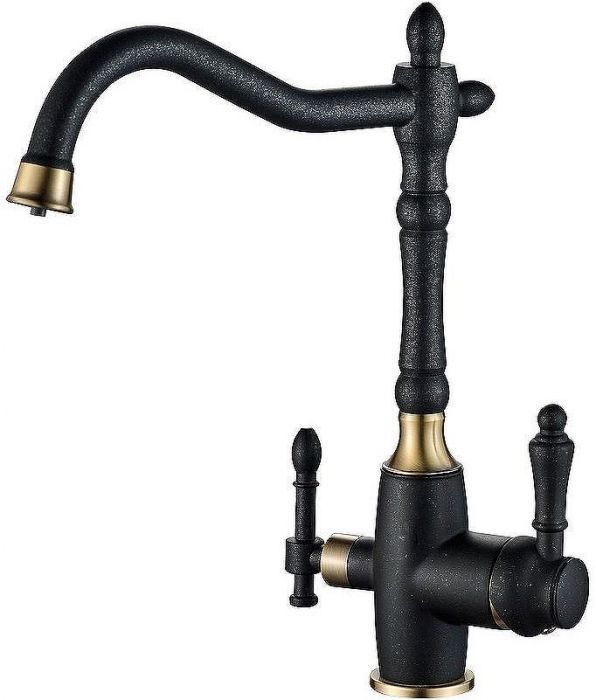 Смеситель для кухни ZorG Steel Hammer SH 812 BLACK BR Черный матовый Бронза