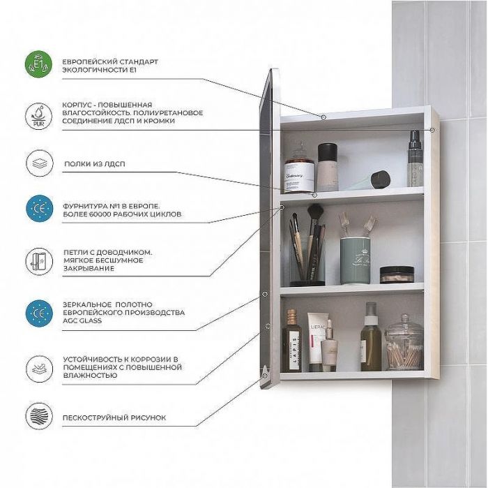 Зеркальный шкаф Vigo Callao 45 zsh.CAL.45 Белый